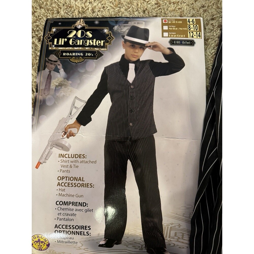 20s Lil Gangster Costume Size SMALL (4-6) Halloween Theater Roaring 20s